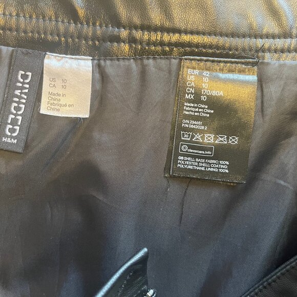 Divided Skirt Faux Leather Women Black Ruffle Bottom Mini - Picture 2 of 3